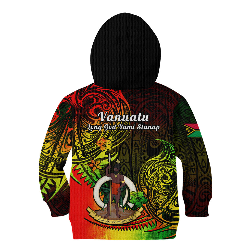 Polynesian Pride Vanuatu Kid Hoodie Reggae Polynesia Long God Yumi Stanap LT14 - Polynesian Pride