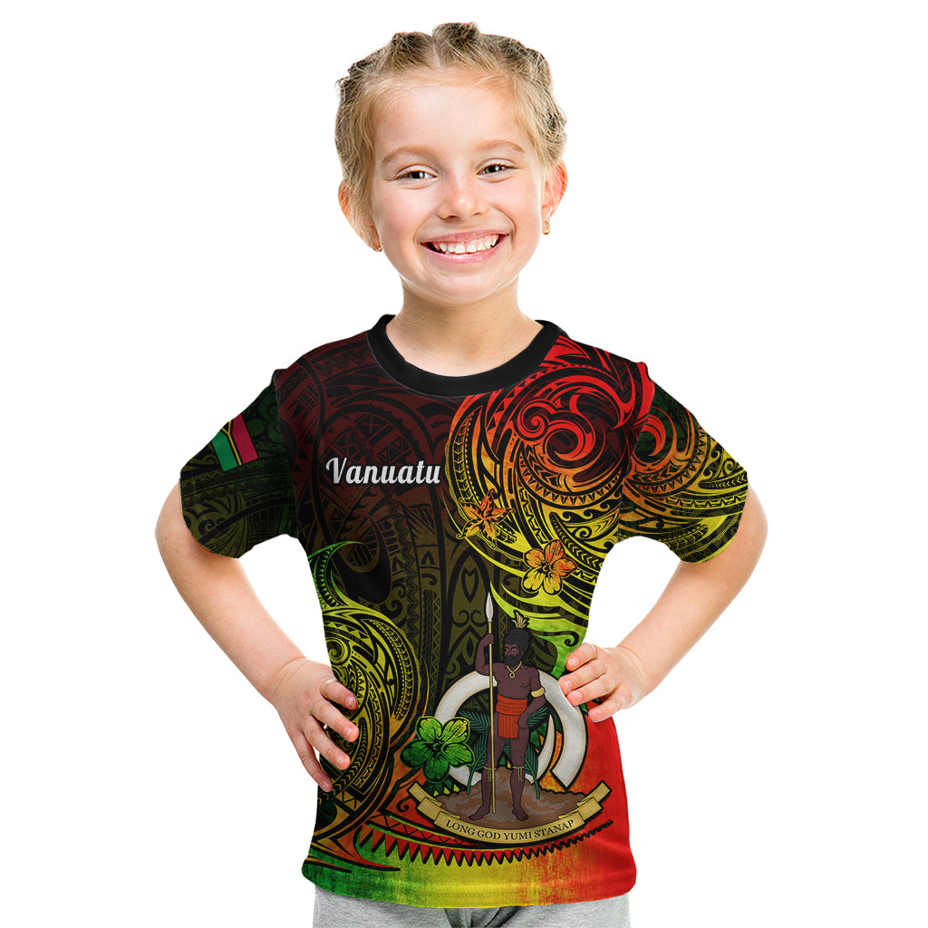 Polynesian Pride Vanuatu Kid T Shirt Reggae Polynesia Long God Yumi Stanap LT14 Reggae - Polynesian Pride