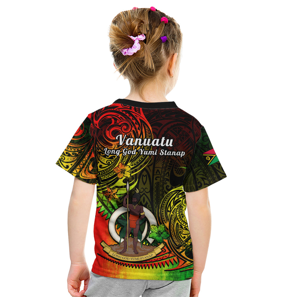 Polynesian Pride Vanuatu Kid T Shirt Reggae Polynesia Long God Yumi Stanap LT14 - Polynesian Pride