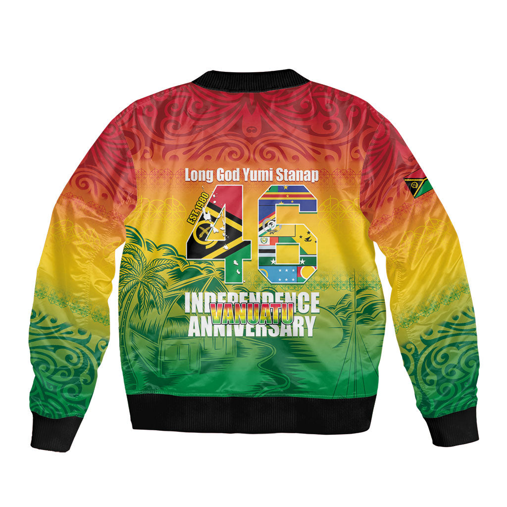 Vanuatu Indipendens Dei Bomber Jacket Yumi 46th Independence Anniversary