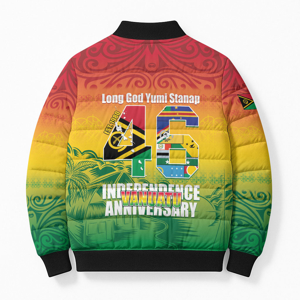 Vanuatu Indipendens Dei Bomber Puffer Jacket Yumi 46th Independence Anniversary