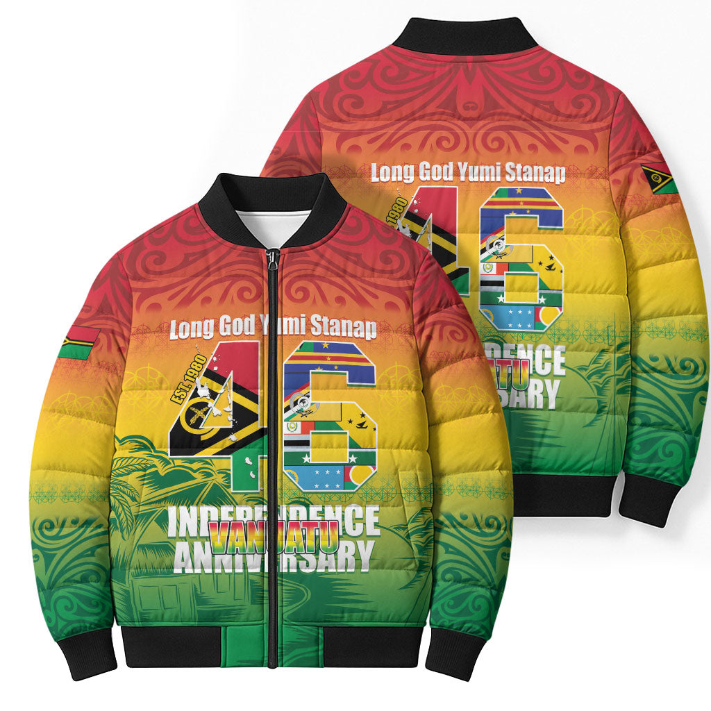 Vanuatu Indipendens Dei Bomber Puffer Jacket Yumi 46th Independence Anniversary