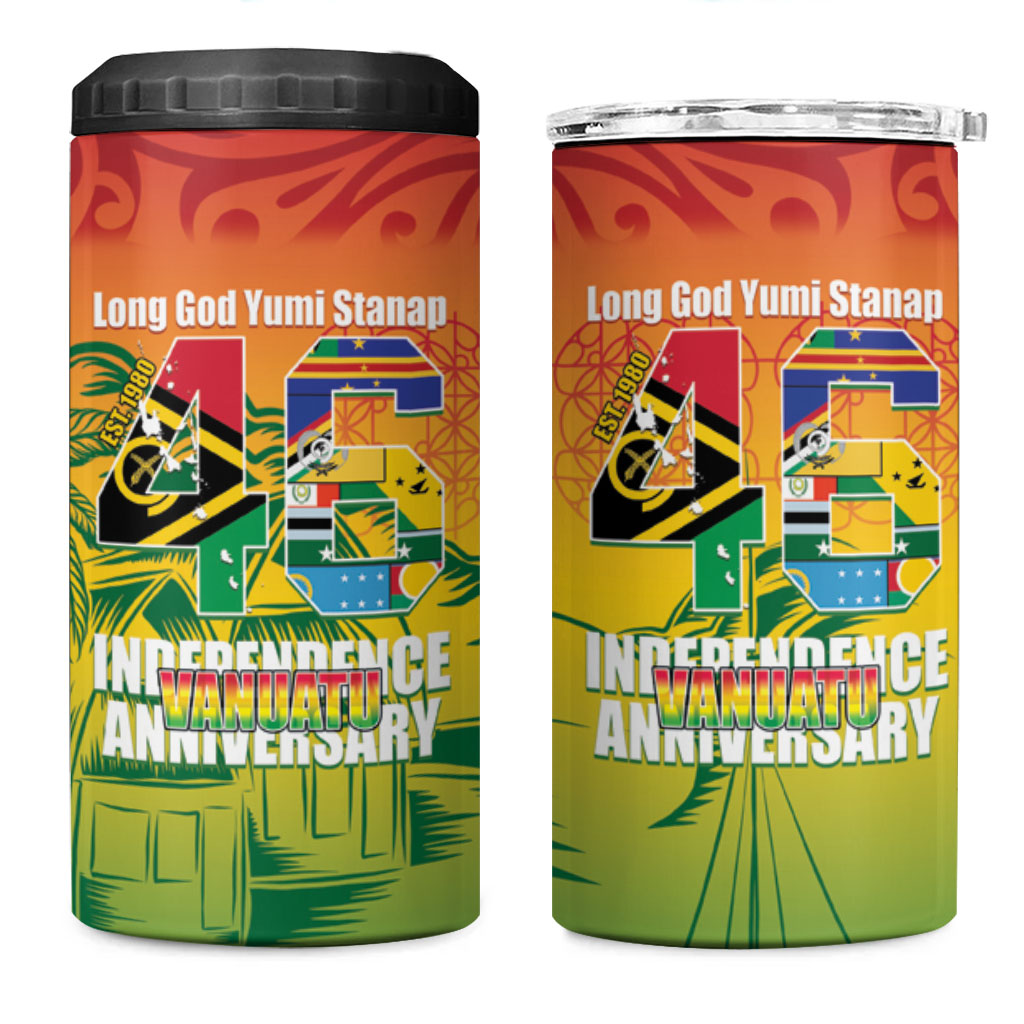 Vanuatu Indipendens Dei 4 in 1 Can Cooler Tumbler Yumi 46th Independence Anniversary