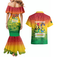 Vanuatu Indipendens Dei Couples Matching Mermaid Dress and Hawaiian Shirt Yumi 46th Independence Anniversary LT14 - Polynesian Pride
