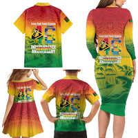 Vanuatu Indipendens Dei Family Matching Long Sleeve Bodycon Dress and Hawaiian Shirt Yumi 46th Independence Anniversary LT14 - Polynesian Pride