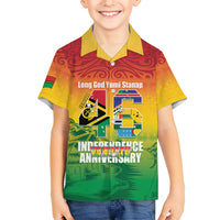 Vanuatu Indipendens Dei Family Matching Long Sleeve Bodycon Dress and Hawaiian Shirt Yumi 46th Independence Anniversary LT14 Son's Shirt Reggae - Polynesian Pride