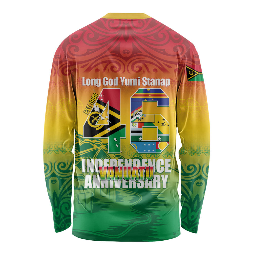 Vanuatu Indipendens Dei Long Sleeve Shirt Yumi 46th Independence Anniversary