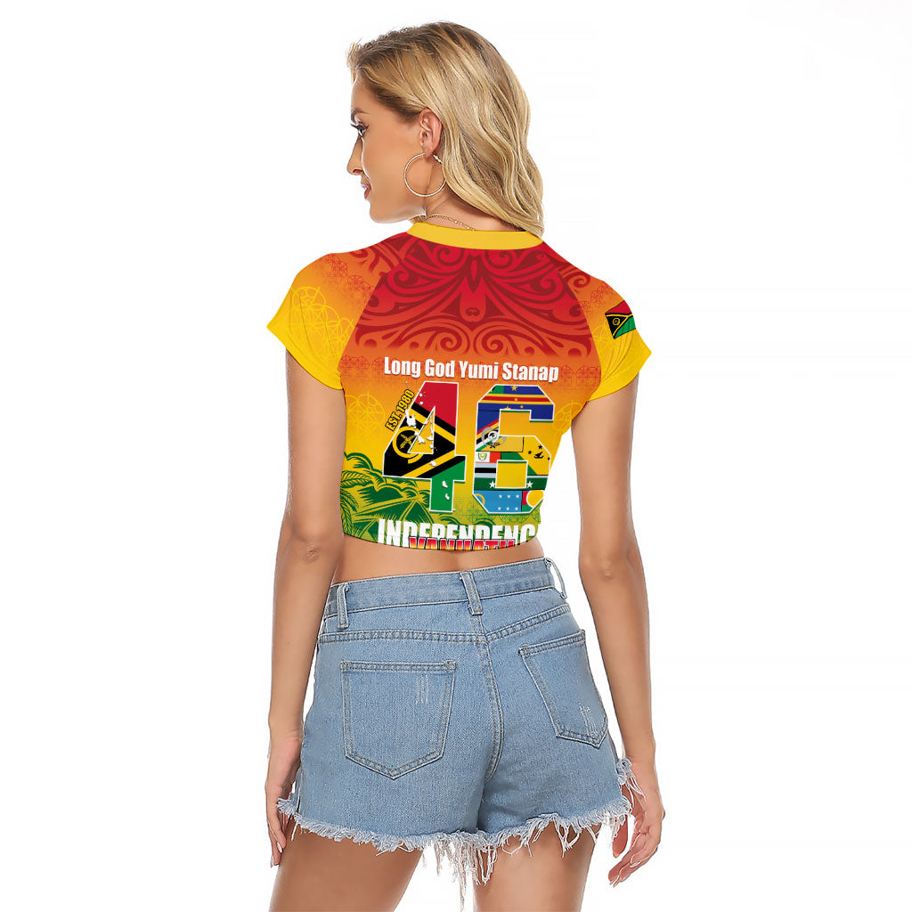 Vanuatu Indipendens Dei Raglan Cropped T Shirt Yumi 46th Independence Anniversary