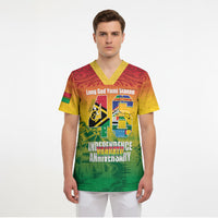 Vanuatu Indipendens Dei Scrub Top Yumi 46th Independence Anniversary
