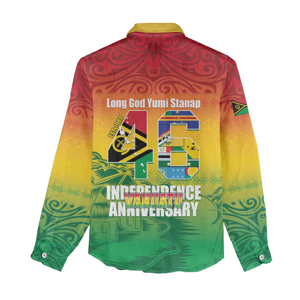 Vanuatu Indipendens Dei Women Casual Shirt Yumi 46th Independence Anniversary
