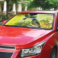 Bellbird New Zealand Auto Sun Shade Korimako Kowhai Maori Pattern