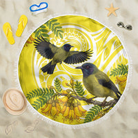 Bellbird New Zealand Beach Blanket Korimako Kowhai Maori Pattern