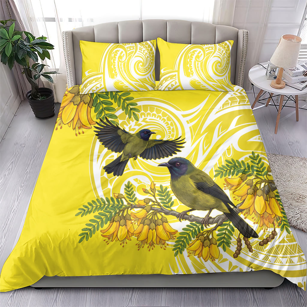 Bellbird New Zealand Bedding Set Korimako Kowhai Maori Pattern