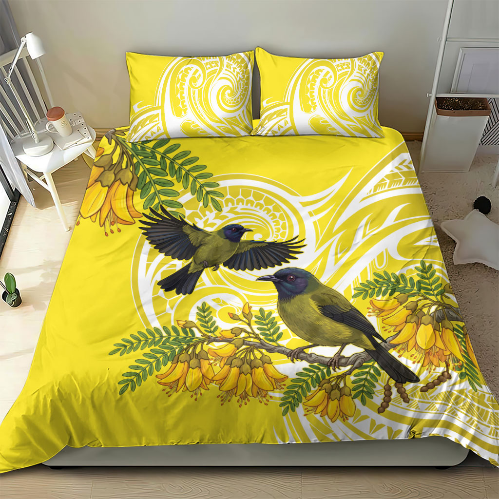 Bellbird New Zealand Bedding Set Korimako Kowhai Maori Pattern