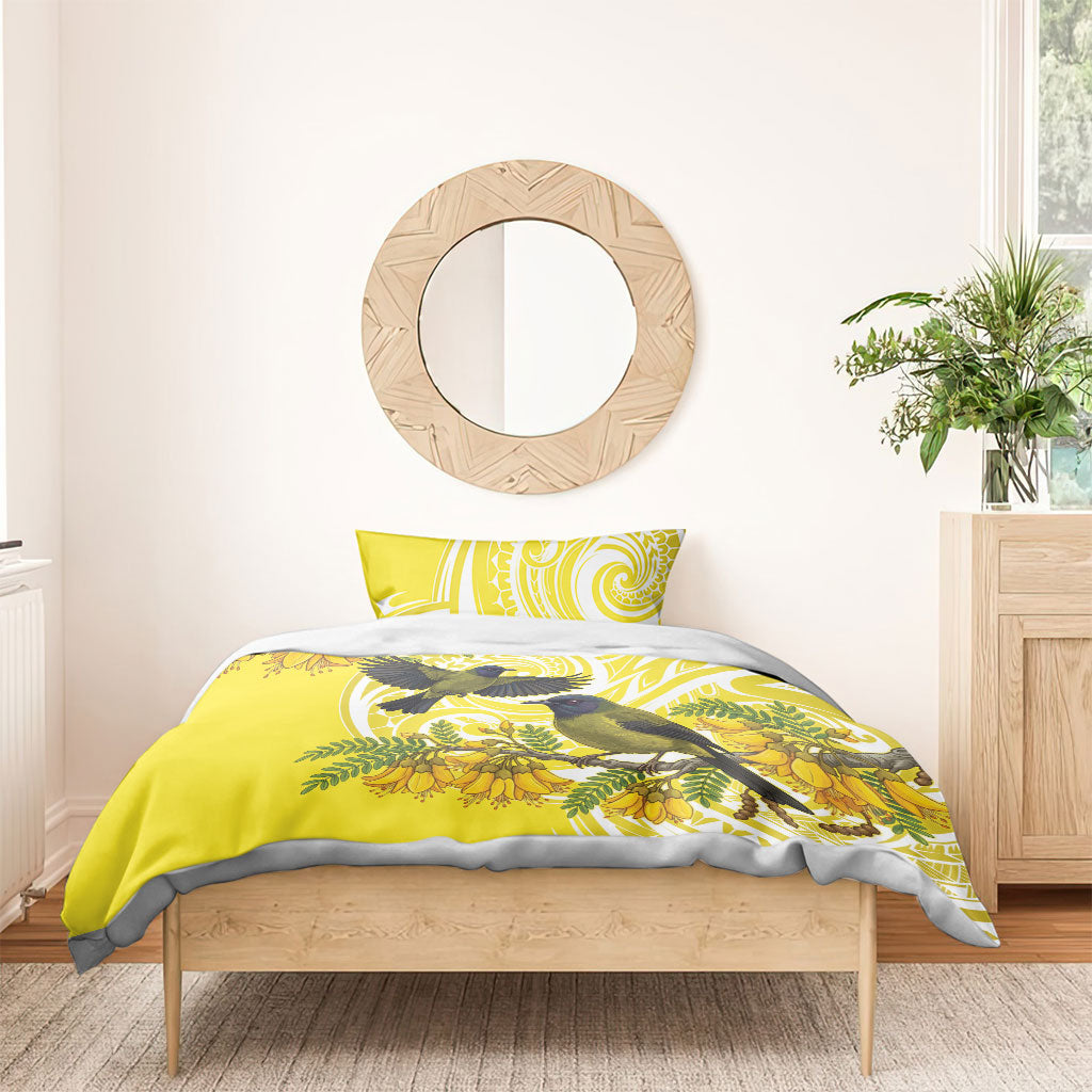 Bellbird New Zealand Bedding Set Korimako Kowhai Maori Pattern