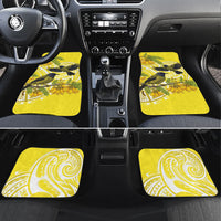 Bellbird New Zealand Car Mats Korimako Kowhai Maori Pattern LT14 Set 4pcs Yellow - Polynesian Pride