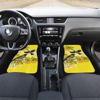 Bellbird New Zealand Car Mats Korimako Kowhai Maori Pattern LT14 Set 2pcs - Front Yellow - Polynesian Pride