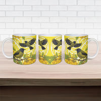 Bellbird New Zealand Ceramic Mug Korimako Kowhai Maori Pattern