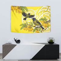 Bellbird New Zealand Tapestry Korimako Kowhai Maori Pattern