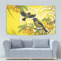 Bellbird New Zealand Tapestry Korimako Kowhai Maori Pattern
