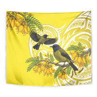Bellbird New Zealand Tapestry Korimako Kowhai Maori Pattern