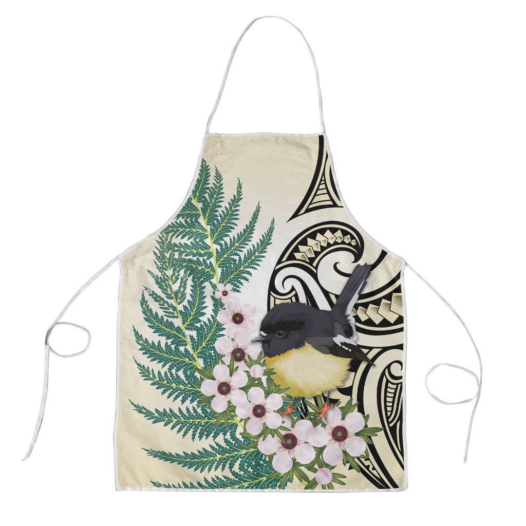 Endemic Tomtit New Zealand Apron Miromiro Manuka Silver Fern Maori Pattern