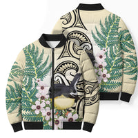 Endemic Tomtit New Zealand Bomber Puffer Jacket Miromiro Manuka Silver Fern Maori Pattern LT14 - Polynesian Pride