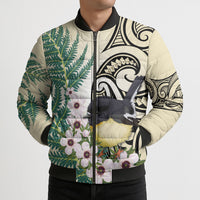 Endemic Tomtit New Zealand Bomber Puffer Jacket Miromiro Manuka Silver Fern Maori Pattern LT14 - Polynesian Pride