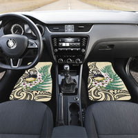 Endemic Tomtit New Zealand Car Mats Miromiro Manuka Silver Fern Maori Pattern
