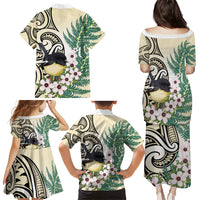 Endemic Tomtit New Zealand Family Matching Puletasi and Hawaiian Shirt Miromiro Manuka Silver Fern Maori Pattern LT14 - Polynesian Pride
