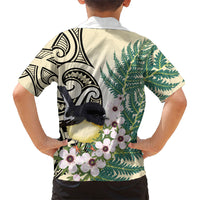 Endemic Tomtit New Zealand Family Matching Summer Maxi Dress and Hawaiian Shirt Miromiro Manuka Silver Fern Maori Pattern LT14 - Polynesian Pride