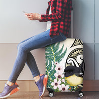 Endemic Tomtit New Zealand Luggage Cover Miromiro Manuka Silver Fern Maori Pattern LT14 - Polynesian Pride