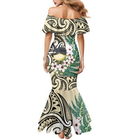 Endemic Tomtit New Zealand Mermaid Dress Miromiro Manuka Silver Fern Maori Pattern LT14 - Polynesian Pride