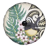 Endemic Tomtit New Zealand Spare Tire Cover Miromiro Manuka Silver Fern Maori Pattern LT14 - Polynesian Pride