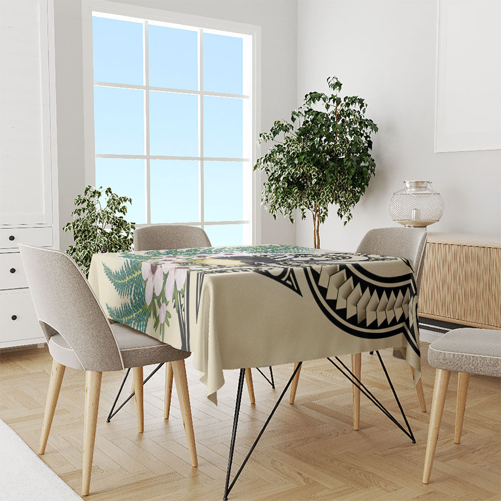Endemic Tomtit New Zealand Tablecloth Miromiro Manuka Silver Fern Maori Pattern