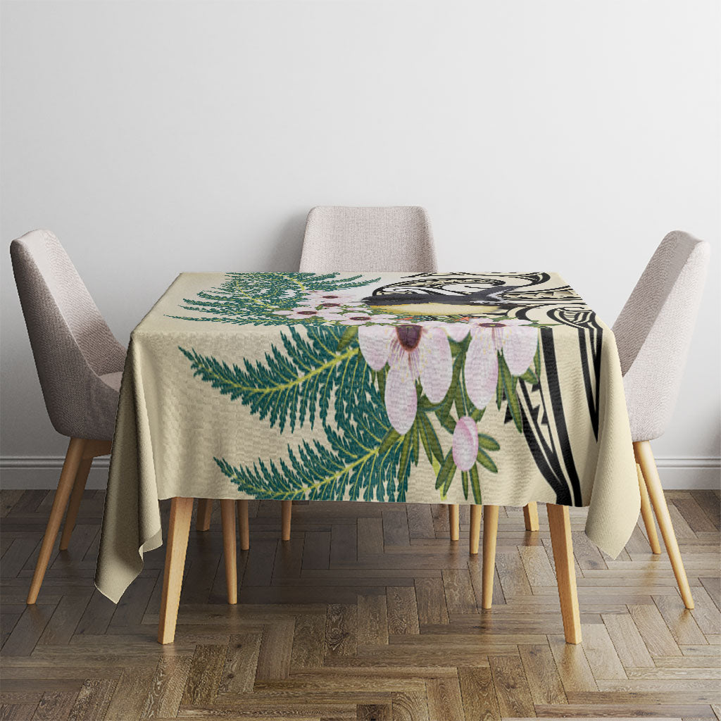 Endemic Tomtit New Zealand Tablecloth Miromiro Manuka Silver Fern Maori Pattern