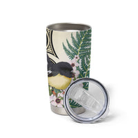 Endemic Tomtit New Zealand Tumbler Cup Miromiro Manuka Silver Fern Maori Pattern LT14 - Polynesian Pride