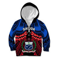 Samoa Kid Hoodie Heritage Festival Samoan Tattoo With Ula Fala Kava Bowl LT14 Zip Hoodie Blue - Polynesian Pride