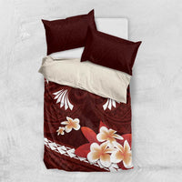 Oxblood Polynesia Bedding Set Tribal Pattern Tropical Frangipani LT14 US Twin 172cm x 218cm Oxblood - Polynesian Pride