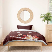 Oxblood Polynesia Bedding Set Tribal Pattern Tropical Frangipani LT14 - Polynesian Pride