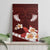 Oxblood Polynesia Canvas Wall Art Tribal Pattern Tropical Frangipani