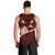 Oxblood Polynesia Men Tank Top Tribal Pattern Tropical Frangipani