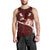 Oxblood Polynesia Men Tank Top Tribal Pattern Tropical Frangipani