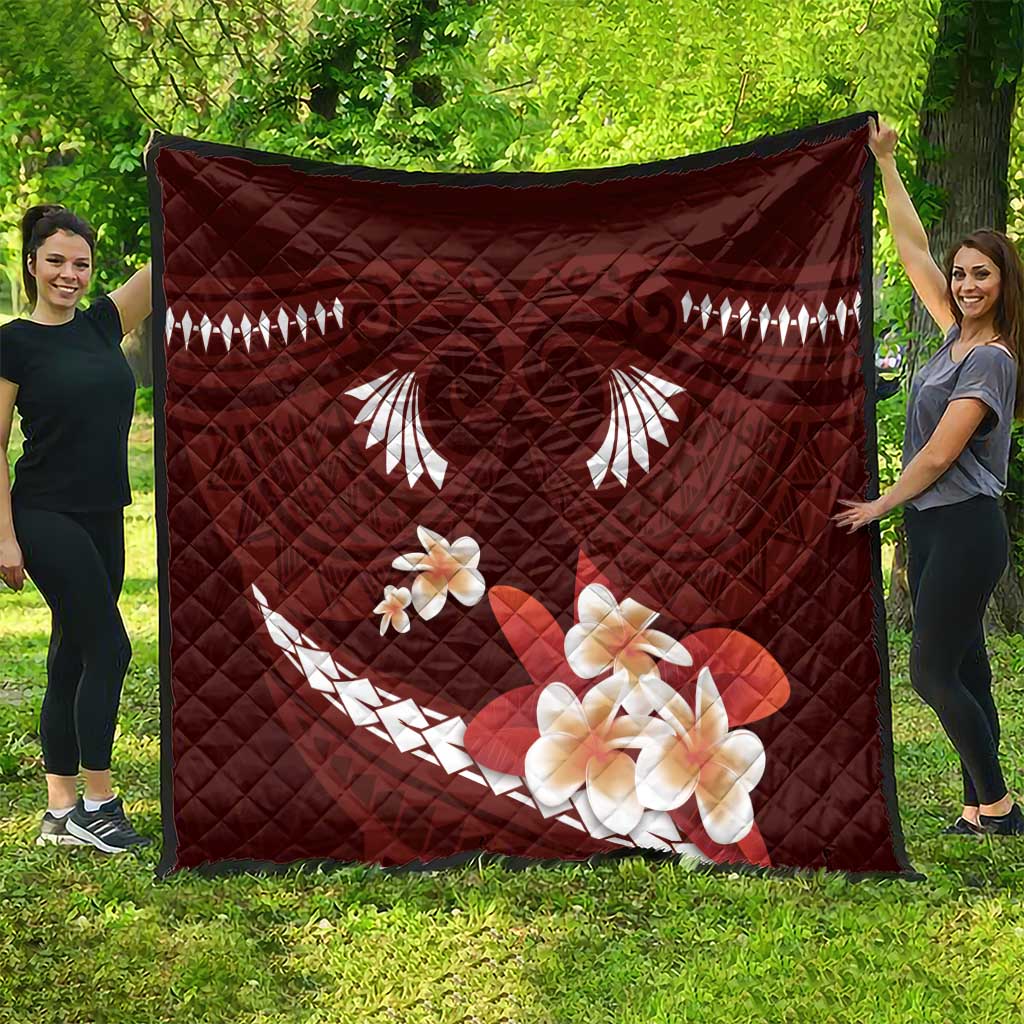 Oxblood Polynesia Quilt Tribal Pattern Tropical Frangipani LT14 - Polynesian Pride