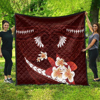 Oxblood Polynesia Quilt Tribal Pattern Tropical Frangipani LT14 - Polynesian Pride
