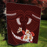 Oxblood Polynesia Quilt Tribal Pattern Tropical Frangipani LT14 - Polynesian Pride