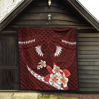 Oxblood Polynesia Quilt Tribal Pattern Tropical Frangipani LT14 - Polynesian Pride