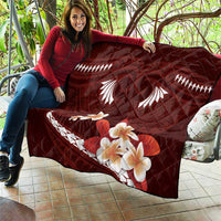 Oxblood Polynesia Quilt Tribal Pattern Tropical Frangipani LT14 - Polynesian Pride