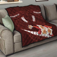 Oxblood Polynesia Quilt Tribal Pattern Tropical Frangipani LT14 - Polynesian Pride