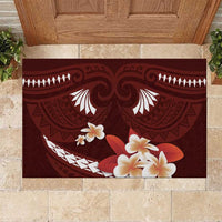 Oxblood Polynesia Rubber Doormat Tribal Pattern Tropical Frangipani LT14 Oxblood - Polynesian Pride